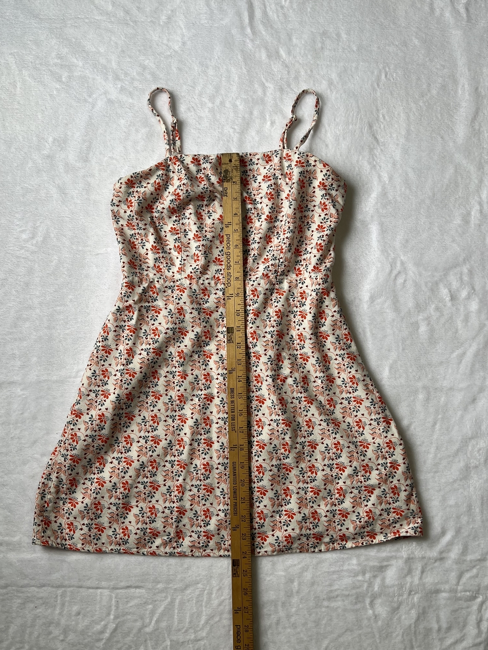Cotton On Cream Mini Dress with Red & Blue Floral Print - Picture 4 of 5